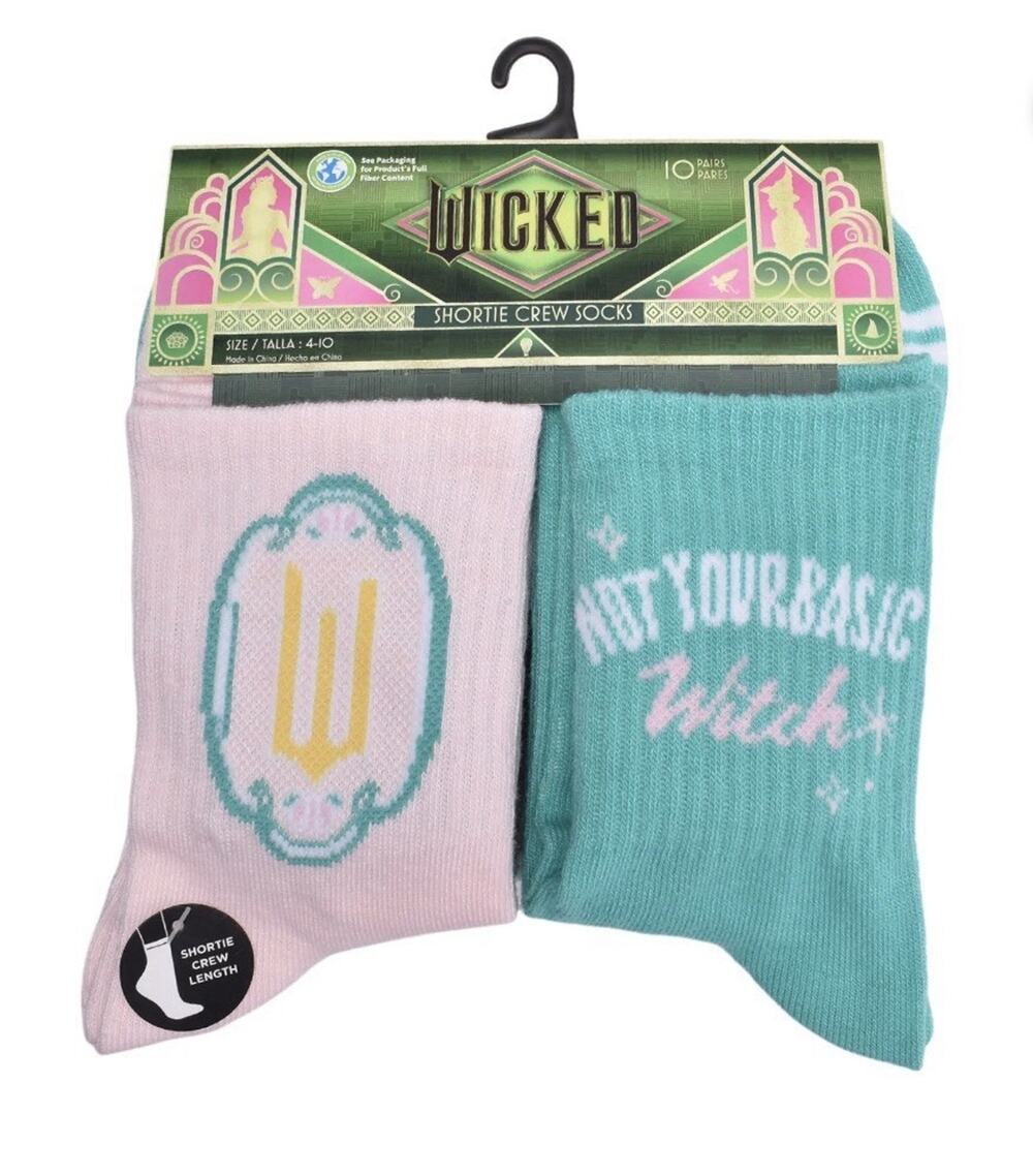 Wicked Womens 10 Pack Crew Socks Whimsical Cute New Multicolor